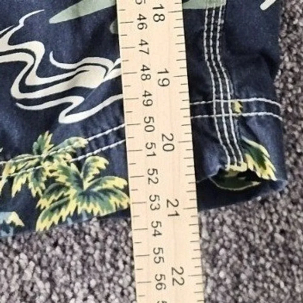 American Eagle Board‎ Shorts Mens 36 (fits 38) Navy Blue Tropical Hawaiian Surf
